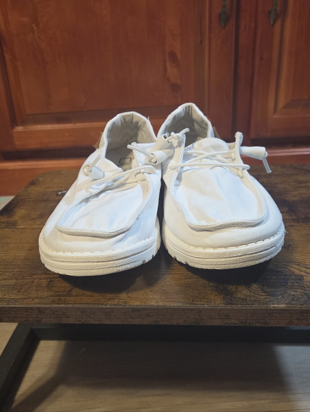 HEYDUDE Wendy Chambray White Slip On Shoes